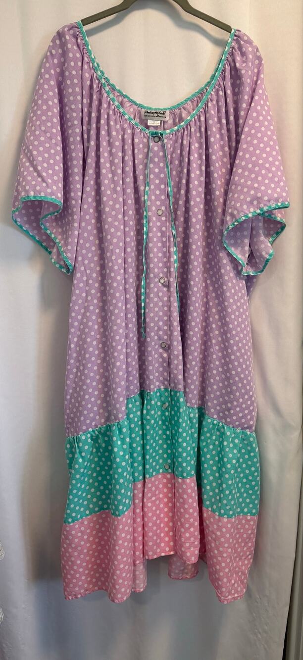 Vintage Anthony Richard’s House Dress Gown Color block Polkadot Lightweight - 6X